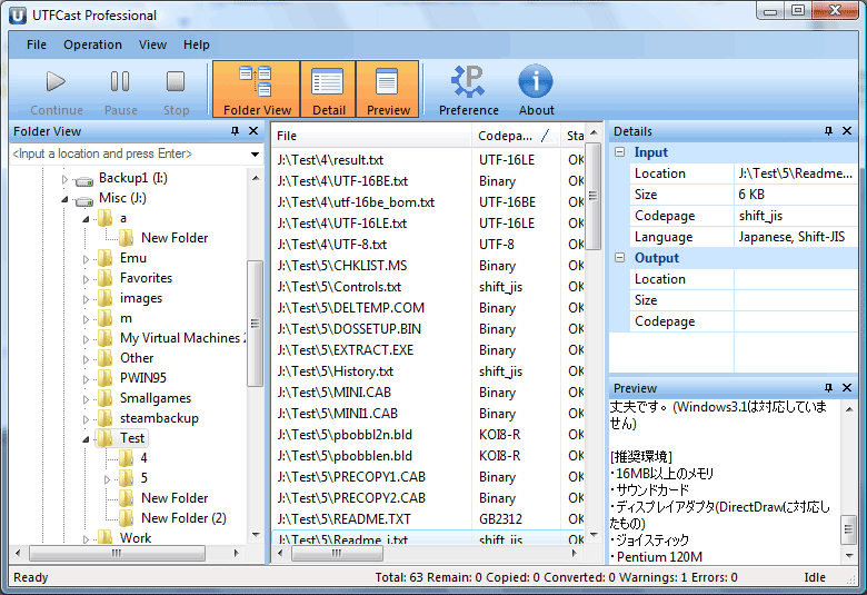 Batch convert text files to UTF